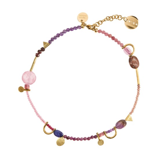 Unikatowy, artystyczny naszyjnik, ręcznie robiony z mosiądzu i kamieni naturalnych z kolekcji Gelato marki ORSKA biżuteria