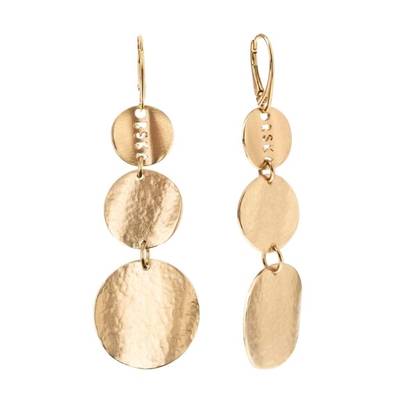 Gold earrings with Orska logo, from the Rundo collection