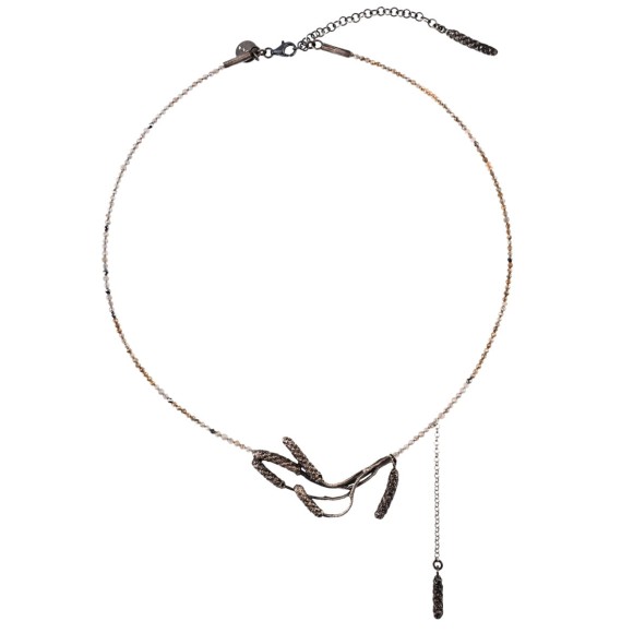 Srebrny naszyjnik z motywami roślinnymi, kolekcja Bery, Orska biżuteria