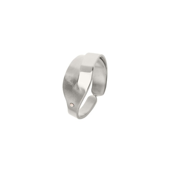 Silver ring with zirconia from the Body collection, Orska jewelry