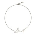 Polished nickel silver necklace with woman pendant from the Body collection BN46-3 - ORSKA jewelry
