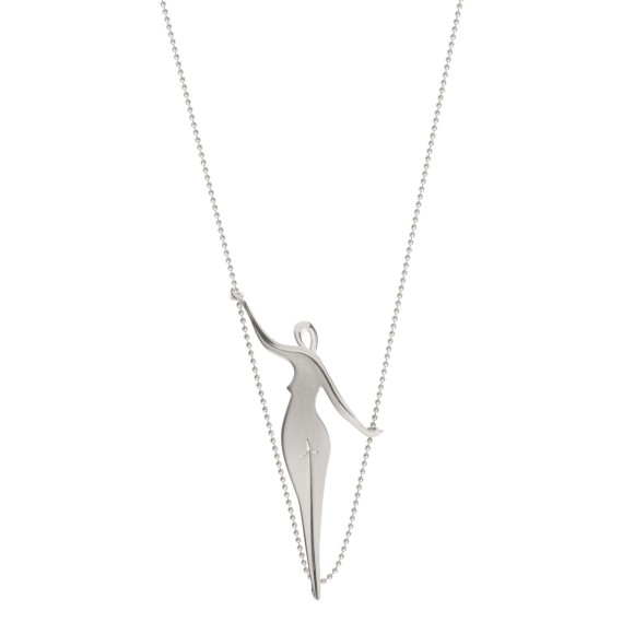 Original nickel silver necklace with woman pendant from the Body collection  BN51-4 - ORSKA jewelry