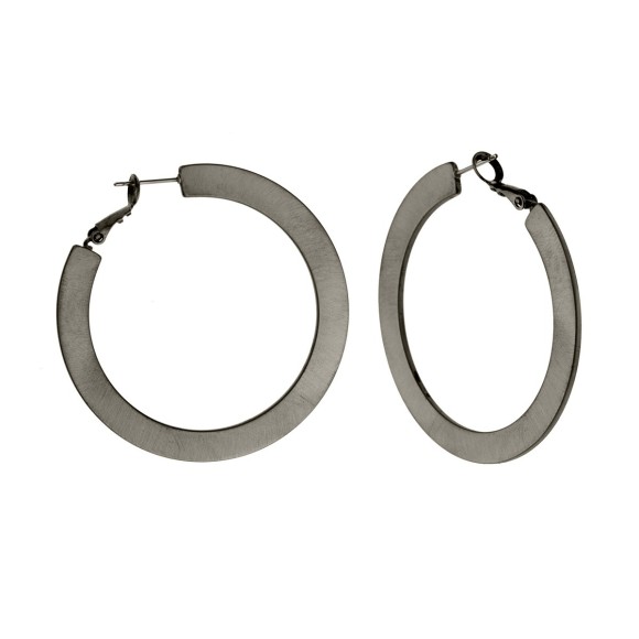 Oxidized hoop earrings from the Machines collection - MHK22-1 - ORSKA jewelry