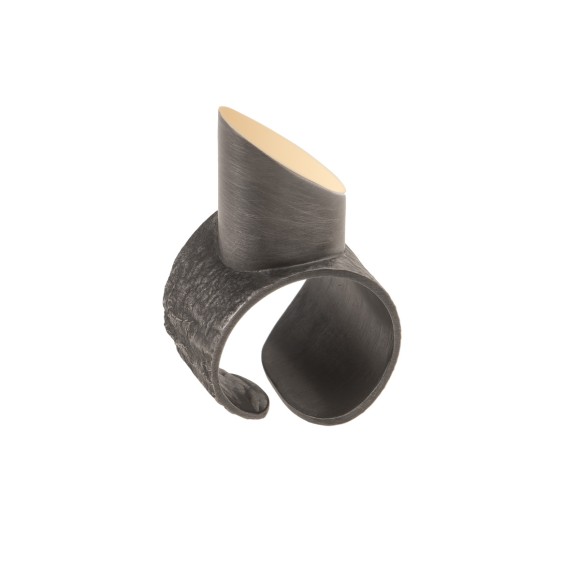 Ring from the Moon collection with asymmetrical element MOP32-1- ORSKA jewelry