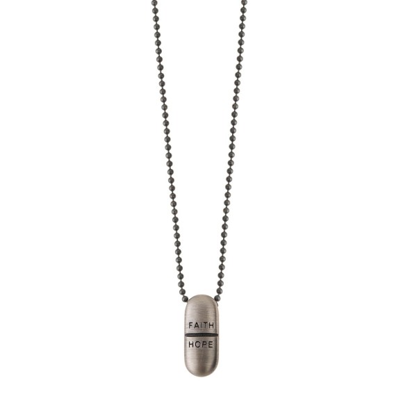 Oxidized necklace from the Pills collection with a pill-shaped pendant PN31-5 ORSKA jewelry
