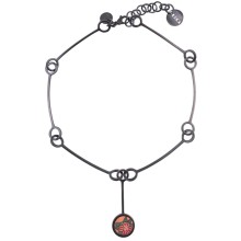 Golden or graphite necklace with tattooed cherry blossom from the Tattoo collection