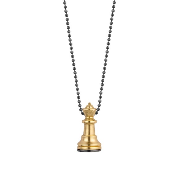 Ball chain necklace with chess queen from the Vintage ORSKA collection