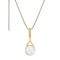 Gold-plated necklace with round crystal from the Julia ORSKA collection