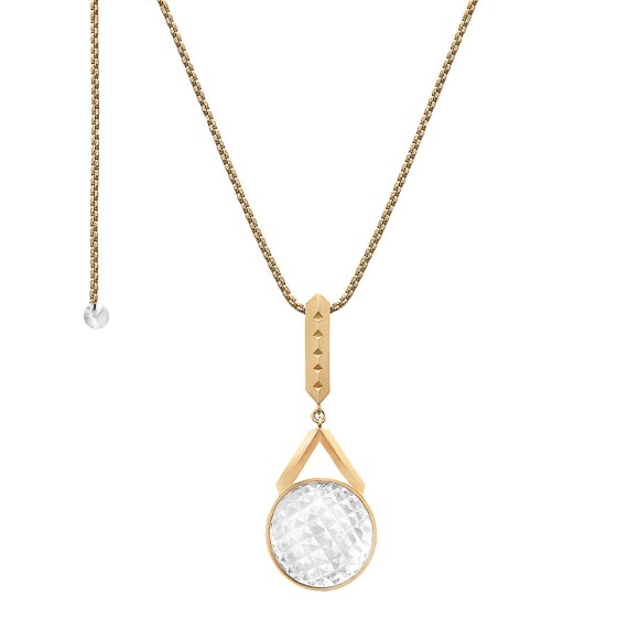 Gold-plated necklace with round crystal from the Julia ORSKA collection