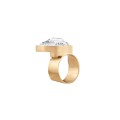 Gold-plated ring with round crystal by ORSKA