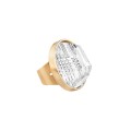 Gold-plated ring with a large round crystal from the Julia ORSKA collection