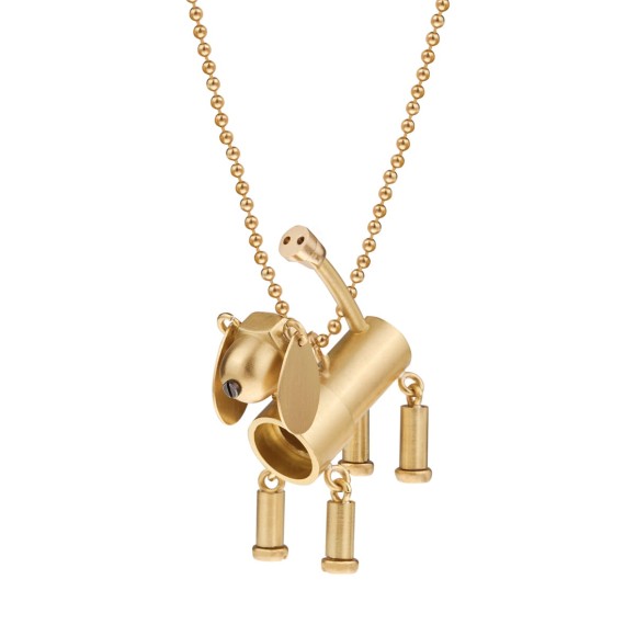 Gold-plated necklace with dog by ORSKA