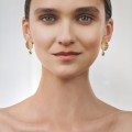 Round stud earrings with crystals from the Holos HOK28-1 ORSKA collection