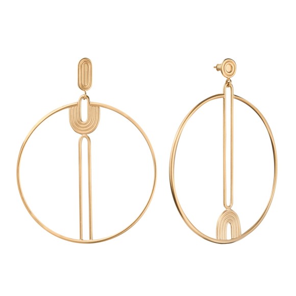 Large, gold-plated hoop earrings from the Holos HOK42-1 ORSKA collection
