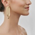 Asymmetrical earrings with gray crystal from the Holos HOK42-4 ORSKA collection