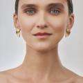 Minimalist, gold-plated stud earrings from the Holos HOK28-3 ORSKA collection
