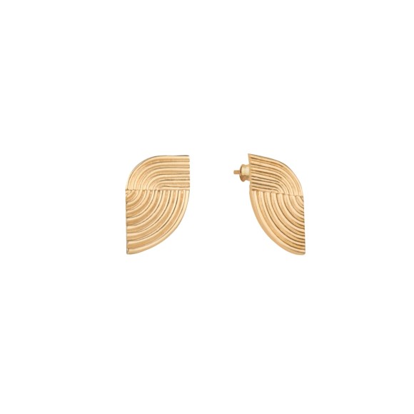 Minimalist, gold-plated stud earrings from the Holos HOK28-3 ORSKA collection