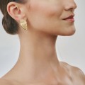 Minimalist, gold-plated stud earrings from the Holos collection HOK28-3 ORSKA
