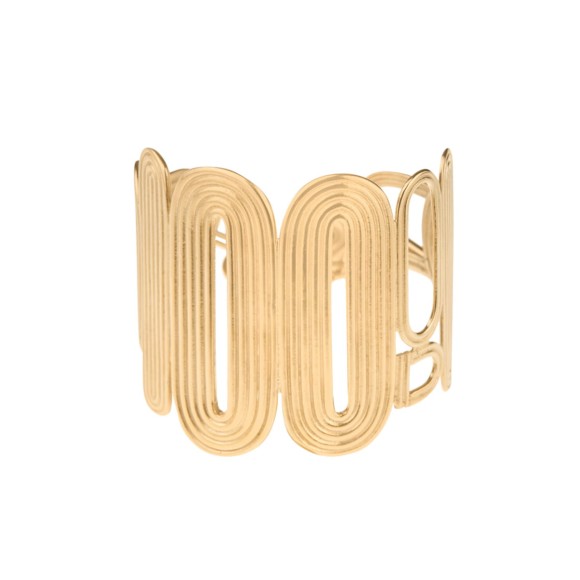 Wide, gold-plated bracelet with gray crystal from the Holos HOA74-1 ORSKA collection