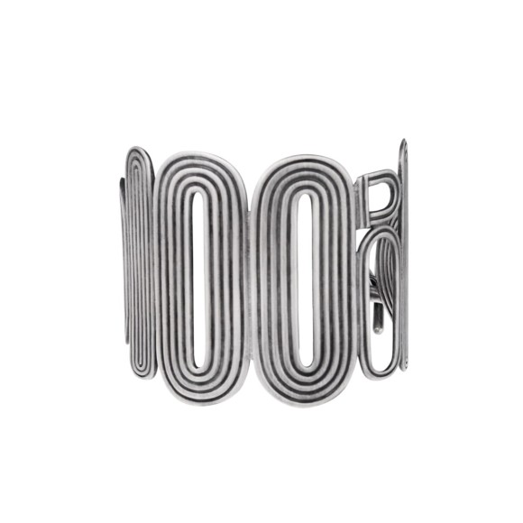 Wide, silver bracelet with blue crystal from the Holos HOA118-1 ORSKA collection