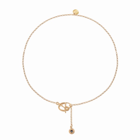 Delicate gold-plated blue crystal necklace from the Holos collection HON42-1 ORSKA