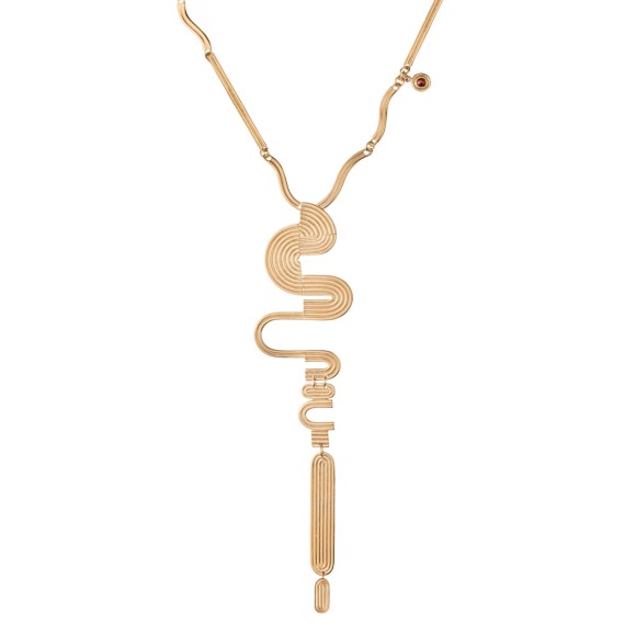 Long necklace with oblong pendant from Holos HON78-2 ORSKA collection