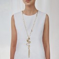 Long gold necklace with elongated pendant from the Holos collection HON78-2 ORSKA