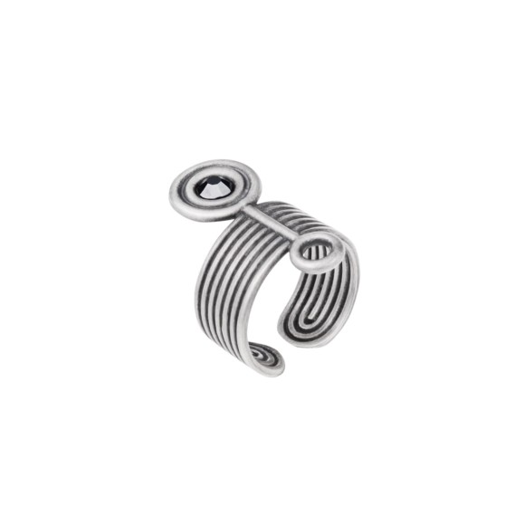 Silver ring with a crystal from the Holos HOP46-1 ORSKA collection