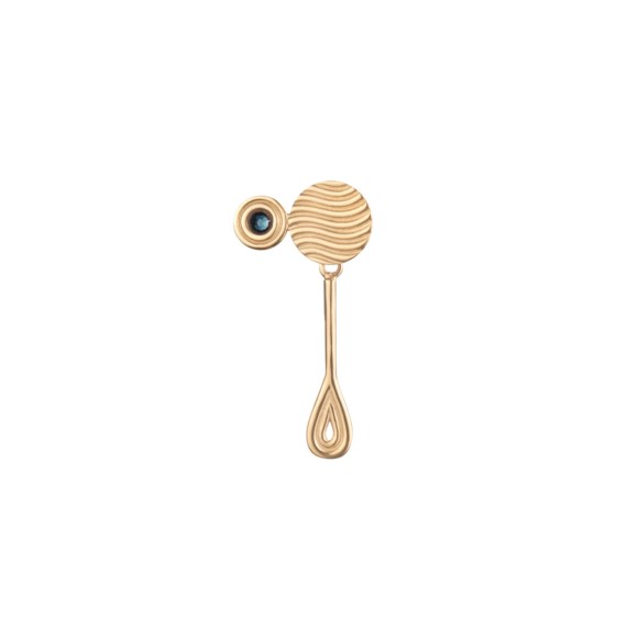 Gold-plated pin with blue crystal from the Holos HOB14-1 ORSKA collection