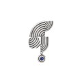 Silver pin with blue crystal from the Holos collection HOB19-1 ORSKA