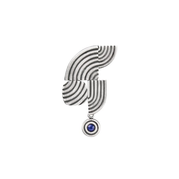 Silver pin with blue crystal from the Holos collection HOB19-1 ORSKA