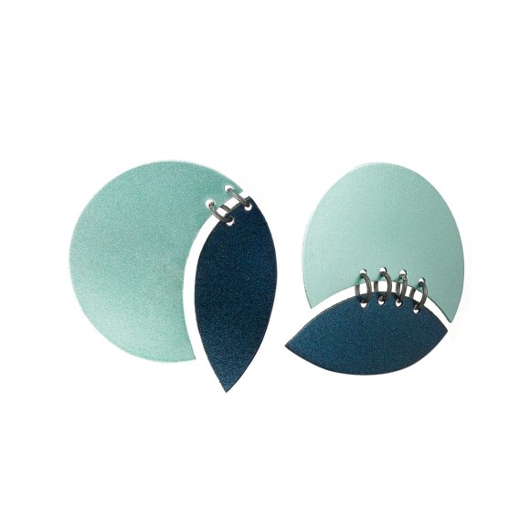 Asymmetrical round earrings from Tache collection TAK32-21 ORSKA