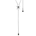 Długi naszyjnik z grafitowym pająkiem i kryształem z kolekcji Bery - ORSKA biżuteria