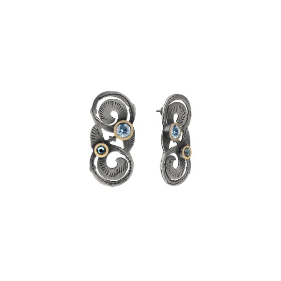 Hanging earrings with blue zirconia from the Morocco collection MRK38-1 ORSKA