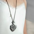 Long necklace with openwork pendant and zirconias from the Morocco collection TRN68-3 ORSKA