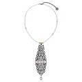 Short aquamarine necklace with large pendant from the Morocco collection MRN78-1 ORSKA