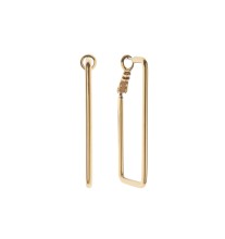 Złote kolczyki prostokąty Basic