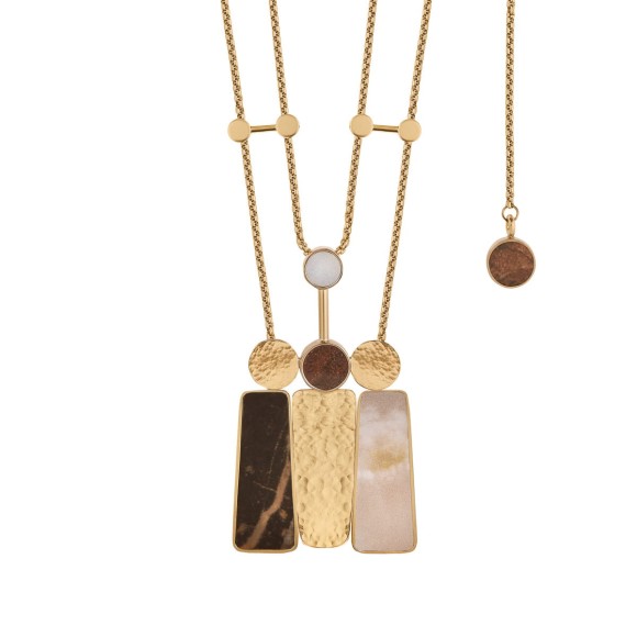 Long necklace with decorative ceramic pendant from the Monumental collection MTN126-1 ORSKA