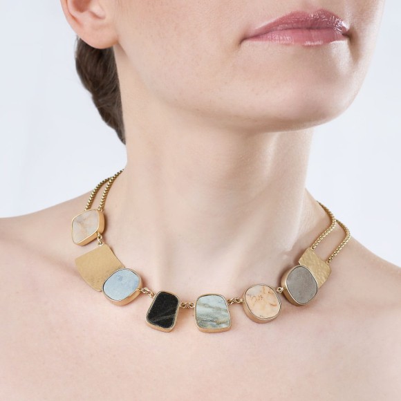 Ornamental necklace with colored ceramics from the Monumental collection MTN159-1 ORSKA