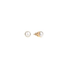Elegant gold-plated earrings with natural pearl from the Parer collection