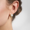 Gold-plated acorn stud earrings with pearl BEK32-17 ORSKA