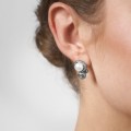 Silver acorn stud earrings with pearl BEK36-1 ORSKA