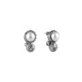 Short acorn-shaped silver earrings with pearl BEK36-1 ORSKA