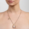 Short gold-plated necklace with a striking acorn-shaped pendant with a natural pearl from the Bery collection
