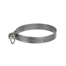 Graphite silver bracelet with personalization option