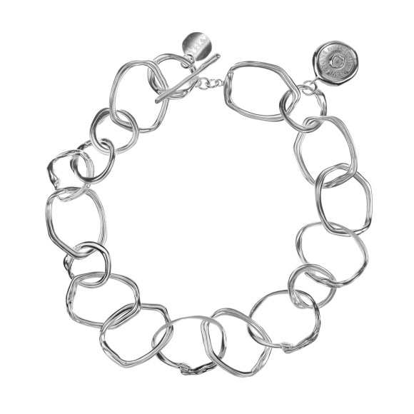 Short silver irregular link necklace from the New Stone collection NSN156-1 ORSKA