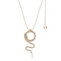 Long, gold-plated necklace with a snake-shaped pendant by ORSKA