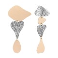 Asymmetrical gold-gray earrings from the Tache collection TAK42-7 ORSKA