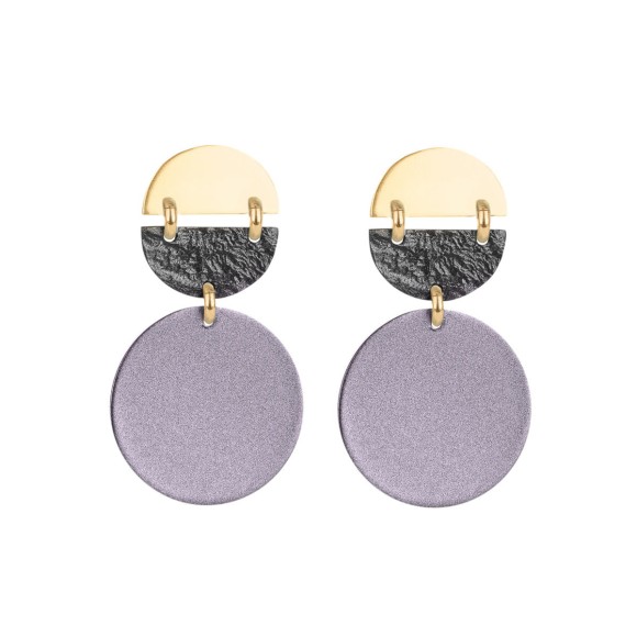 Wiszące, fioletowo-złote kolczyki z kolekcji Tache TAK34-1-3 ORSKA