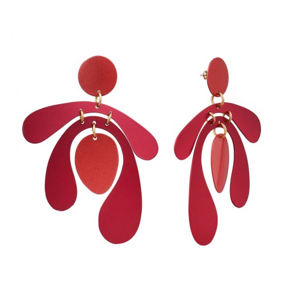 Abstrakcyjne, czerwone kolczyki z kolekcji Tache TAK38-5 ORSKA